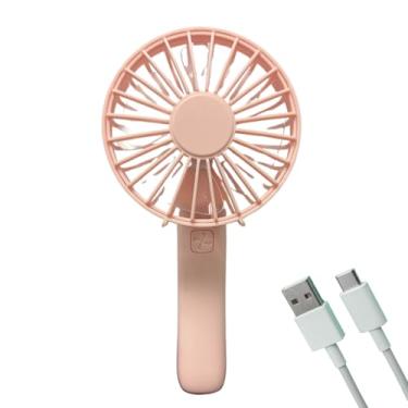 Imagem de FERMALIFE - Mini ventilador portátil, bolso elétrico portátil recarregável USB para verão, clima quente, escritório em casa, viagem pessoal (rosa)