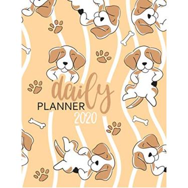 Imagem de 2020 Daily Planner: Monday Firs. Daily Planner With Hourly Schedule, Weekly Layout With Space For Notes, Each Month Calendar View At A Glance. Jan ... 2020 Organizer With Cute Dog Pattern Cover
