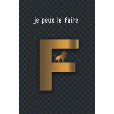 Imagem de Cahier lettre F: (200) page, taille (6-9) Initial Monogram Letter F Notebook. Nom personnalisé Journal et journal ligné moyen pour l'écriture et les ... jeunes - Or brillant, excellent cadeau pour