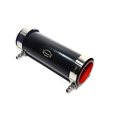 Imagem de LTI Universal (203 mm) 20.3 cm Comprimento 4-Ply Reforçado Alto Desempenho (57mm) 5.7 cm ID Straight Silicone Mangueira Acoplador com Parafuso T Braçadeira Aço Inoxidável 304 (5.7 cm Preto)