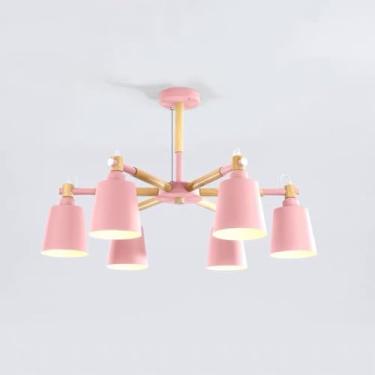 Imagem de Lustre Sputnik moderno de 8 luzes delicado LED macaroon luminária de pendurar madeira vintage para cozinha, ilha, sala de jantar, pia bar