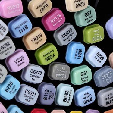 Imagem de Vomeko 36/48/60/72 Cores Marcadores de Álcool, Caneta Marcadora de Arte de Cabeça Dupla Oleosa Conjunto de Pincéis de Desenho, para Pintura de Livros, Desenho de Esboços, (48 cores)