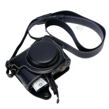 Imagem de Bowan Capa protetora de couro para câmera Sony rx100 vi, dsc-rx100 Mark ii, dsc-rx100 iii, dsc-rx100 iv, dsc-rx100 v RX100 vii m6 5a m3 capa protetora de couro com alça de ombro para câmera (preta )