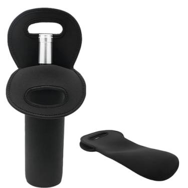 Imagem de Bolsa para Transporte de Vinho, Bolsa Térmica para Vinho para Garrafa de Vinho, Garrafa de Cerveja e Garrafas de Água, Bolsa para Transporte de Vinho de Neoprene para Restaurante, Viagem, Preta