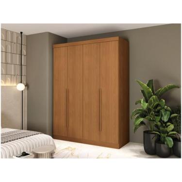 Imagem de Guarda-roupa Solteiro 2 Gavetas 4 Portas Kappesberg Roma, Canela