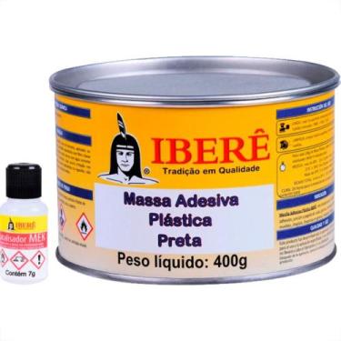 Imagem de Massa Plastica Ibere Preta 400 Grs - Kit C/12 UN