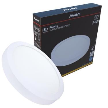 Imagem de Plafon Led Redondo Sobrepor 24w Branco Quente 3000K Amarela - Avant