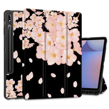 Imagem de MEEgoodo Capa para Samsung Galaxy Tab S10+ 2024/S9 Plus/S9 FE Plus 31.5 cm Capa 2023 com suporte para caneta, capas para tablet com suporte dobrável + capa traseira de TPU macio + despertar/hibernar