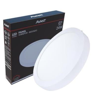 Imagem de Kit 9 Plafon Sobrepor Redondo Led 25w Branco Frio 6500k - Avant, Sobre