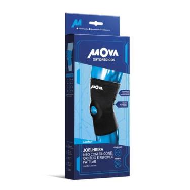 Imagem de Joelheira neo c/silicone, orif reforcado comfort preto tam m mova - MO