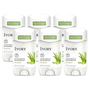Imagem de Ivory Desodorante Sem Alumínio, Toque De Aloe, Proteção Durante Todo O Dia, Testado Por Dermatologistas, Sem Bicarbonato De Sódio, Sem Parabenos, 2,4 Oz (Pacote Com 6)