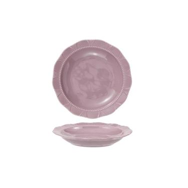 Imagem de Conjunto de tigela e prato de cerâmica simples e personalizado para uso doméstico, utensílios de mesa de cerâmica roxa para sala de jantar, tigelas e pratos de arroz - prato redondo de renda de 20 cm