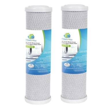 Imagem de CFS Pacote com 2 cartuchos de filtro de água de bloco de carbono compatíveis com modelos Rainsoft UF-50, UF-50T - Remove mau gosto e odor - Cartucho de filtro de substituição para toda a casa - 10