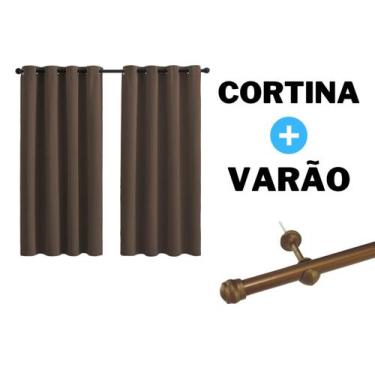 Imagem de Cortina 2 Metros Com Varão Incluso Tecido Oxford Sala Quarto - Casa Ar