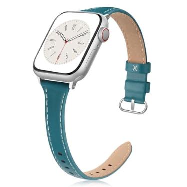 Imagem de SWEES Pulseira de couro fino compatível com Apple Watch de 38 mm, 40 mm, 41 mm e 42 mm, série 10, fina, elegante, compatível com iWatch séries 10, 9, 8, 7, 6, 5, 4, 3, 2 e 1 e SE feminino