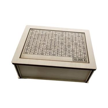 Imagem de Bothyi Caixa de dinheiro com contador alvo caixa de armazenamento caixa de moedas presentes de aniversário estável cofrinho de madeira portátil para crianças, B