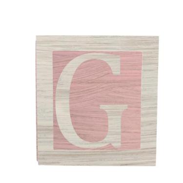 Imagem de Cubo Rosa Letra Branca com Aplique Festa Chá de Bebê Decoração 8x8x8 C