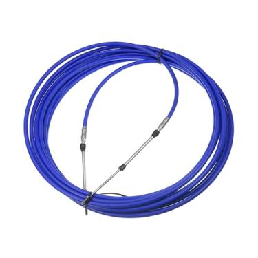 Imagem de REPAIROCK 1 peça 11 metros 11 metros 433 polegadas Marine Type 3300 / 33C cabo de caixa de controle remoto de mudança do acelerador para Yamaha motor de popa sistema de direção do motor barco azul