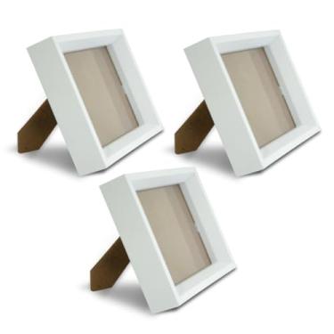 Imagem de KIT 3 Portas-Retrato Vazado Fundo 15x21 Design Moderno e Elegante para Decorar sua Casa ou Escritório (Branco)