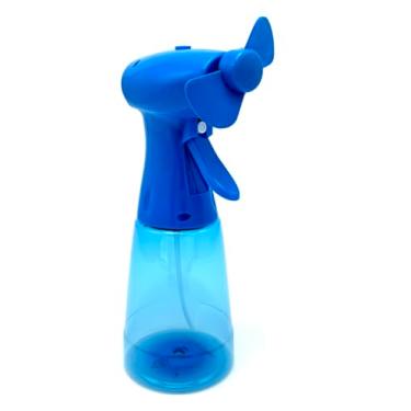 Imagem de BJPEY Ventilador de nebulização portátil, alimentado por bateria, ventilador de refrigeração compacto para casa, escritório e exterior (azul)
