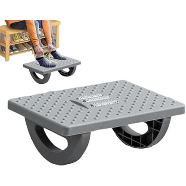 Imagem de Apoio para Pés Embaixo Da Mesa Com Rodas De Massagem Rotação de 180 Graus Apoio Ergonômico para os Pés (Cinza)