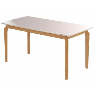 Imagem de Mesa Alegra 180x90 COM Vidro JCM Cor Cinamomo Off White