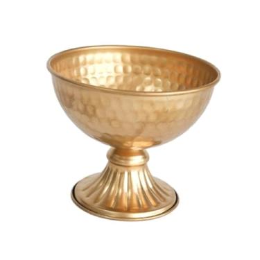 Imagem de FLCPJGV Vaso de flores Arranjo floral Flowerpot Metal Gift Desk Ornament Planter for Home Wedding Bedroom Bookshelf Day's Day, Altura 12 Cm