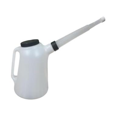 Imagem de JicSuXi Recipiente de medição de óleo 5L Veículo automotivo à prova de vazamentos com bico portátil eficiente de óleo de dispensação de óleo universal, Sem 2 Funil