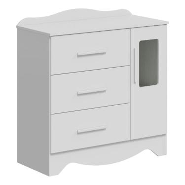 Imagem de Cômoda Moveis Peroba Clara Provençal mdf 03 gavetas 01 porta