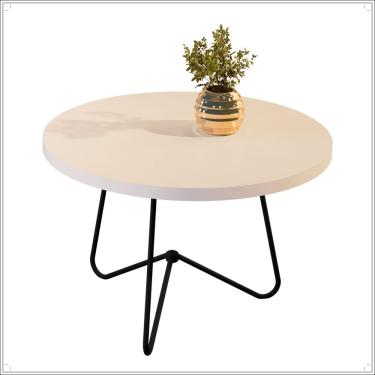 Imagem de Mesa de Centro jb 8004 mdf Perola Pés Preto Jb Bechara