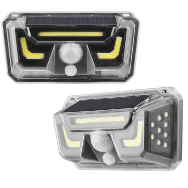 Imagem de Luminaria Solar Arandela Kit 2 Uni Sensor de Presença Lampada Spot Parede Led Externa Bionic