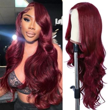 Imagem de Perucas SAPPHIREWIGS Red Body Wave 66 cm de renda sintética frontal