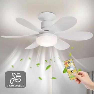 Imagem de Ventilador de teto Com Luz led 6 Hélices fácil instalação Controle Rem