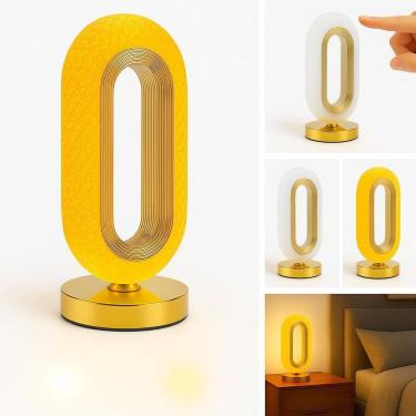 Imagem de Luminária Mesa Abajur Decorativo Efeito Cristal Dourado