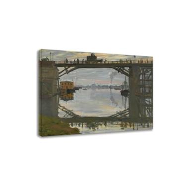 Imagem de "Le Pont De Bois" de Claude Monet Pinturas Famosas Impressão em Tela Monet Reproduções de Pintura a Óleo Tela Arte de Parede para Sala de Estar 30 x 40 cm Emoldurado