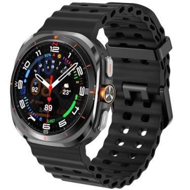 Imagem de SPINYE Pulseiras de relógio compatíveis com Samsung Galaxy Watch Ultra de 47 mm, pulseira esportiva de silicone oceânico macio sem lacunas para Galaxy Watch 7 Ultra de 47 mm (2024) feminino e