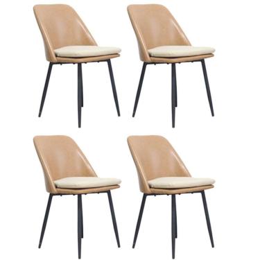 Imagem de Kit 4 Cadeiras Quebec Com Assento Em Mdf E Base Em Aço Caramelo