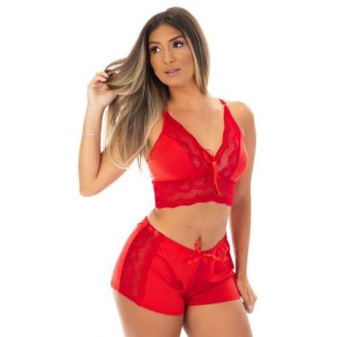 Imagem de Baby Doll Top Pijama Renda Sexy Luxo Noite - Dakota Lingerie e Modas, 