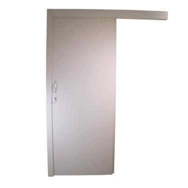 Imagem de Kit Porta de Madeira de Correr Completa 213x70cm Batente 16cm Cinza TX