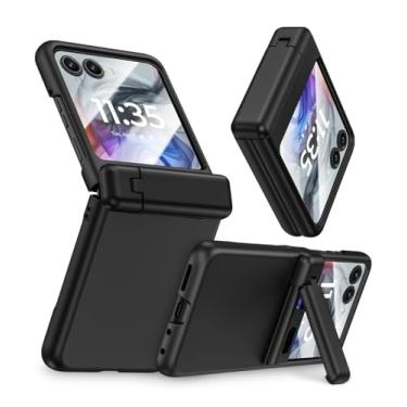 Imagem de Caka Capa para Motorola Moto Razr 2024 e 2025 com suporte e proteção de dobradiça, capa de celular fina à prova de choque para Moto Razr 2024 e 2025, preta