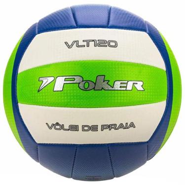 Imagem de Bola de Vôlei de Praia Training VLT 120 II Poker, Verde, Azul