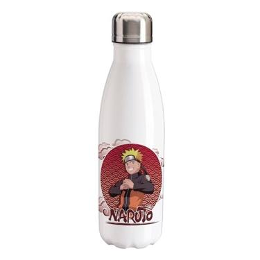 Imagem de ABYSTYLE Garrafa de água de aço inoxidável Naruto & Sasuke de 500 ml | Garrafa de água Naruto | Garrafa de água | À prova de vazamento e leve | Mercadoria Naruto | Presentes Naruto