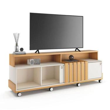 Imagem de Rack Bancada Para Sala Graci Cinamomo Off White - Hb Móveis