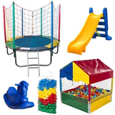 Imagem de Kit Cama Elástica 1,83m Piscina de Bolinhas 1,00m com 500 Bolinhas Esc