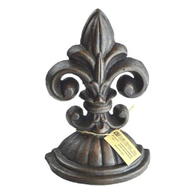 Imagem de LuLu Decor, Batente de porta Fleur De Lis de ferro fundido (preto antigo)