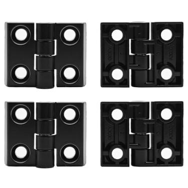 Imagem de 4 peças de dobradiça de perfil de alumínio, espaçamento de orifício 30 x 24 mm, sem parafusos, adequado para moldura de perfil de extrusão de alumínio industrial de 8 mm com ranhura em T da série 3030