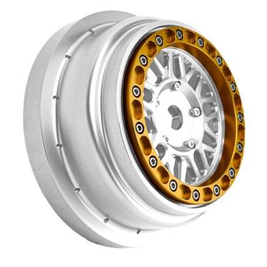 Imagem de BeaxTurbo Racing Upgrade Parts Losi Super Baja Rey SBR 2.0 1/6 Aluminum Bead Lock Wheel Titanium Silver 1pcs (Silver-Gold)
