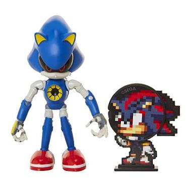Imagem de Sonic The Hedgehog Collectible Metal Sonic 4" Bendable Flexible Action Figure with Bendable Limbs & Spinable Friend Disk Accessory Perfect for Kids & Collectors Alike for Ages 3+