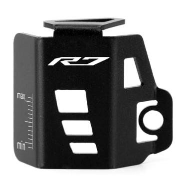 Imagem de Mokiton Tampa de proteção de óleo da bomba do reservatório de fluido de freio traseiro da motocicleta compatível com YAMAHA YZF R7 2021-2023 | Protetores de tanque de gás YZF-R7 YZFR7 Acessórios