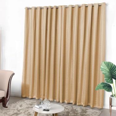 Imagem de Cortina com Voil Xadrez, 4m x 2,80m, Microfibra 170 Fios, 16 Ilhós, Sala e Quarto (AVELÃ)